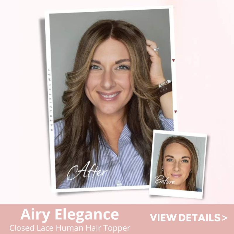 Airy Elegance closed lace human hair topper
