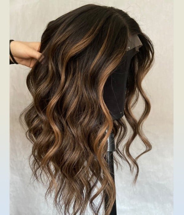 Mara | Brunette Balayage Remy Human Hair Lace Front High End Wig | Lace Front