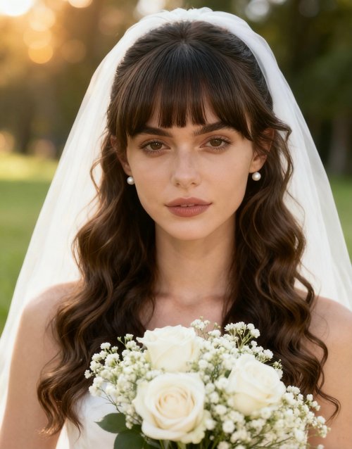 Curtain Bangs with Loose Curls