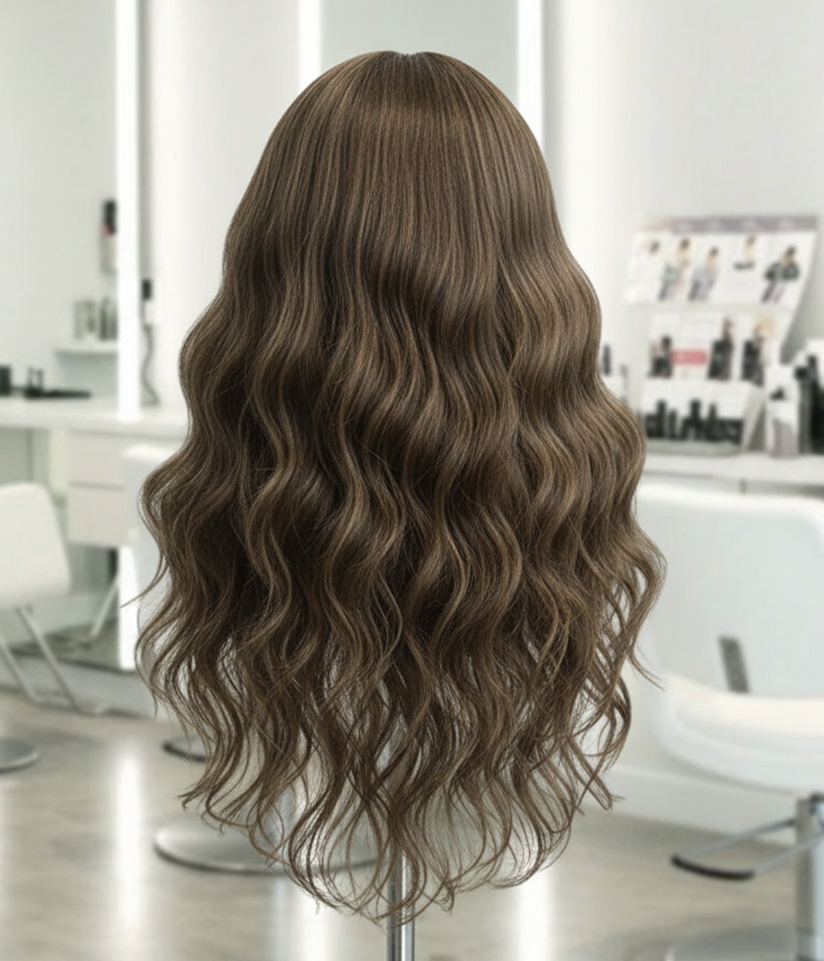 Serenity B | Brunette Balayage Remy Human Hair Silk Top with Lace Front Wig | Hand-tied Medical Cap