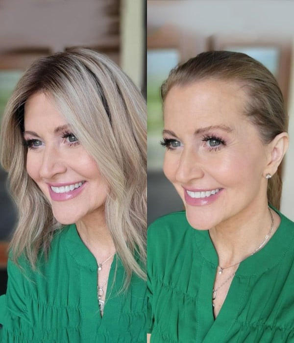 To show the before and after wearing comparison of the front lace human wigs