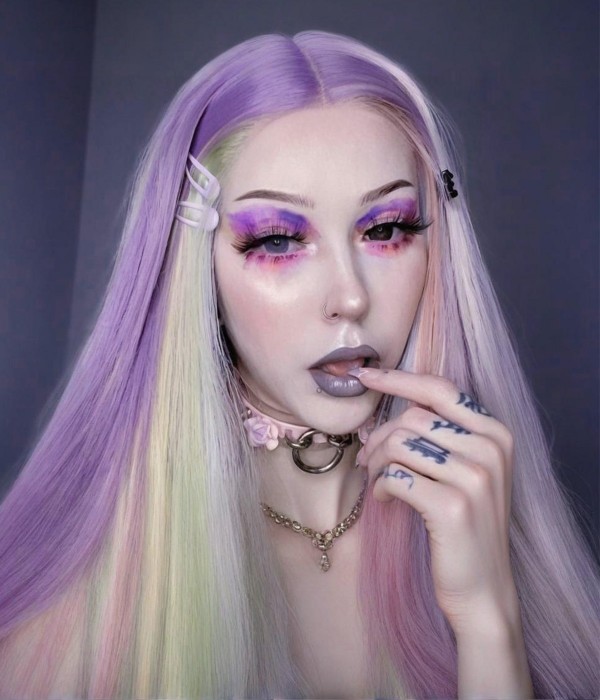 Jawbreaker l Colorful Long Straight Lace Front Wig