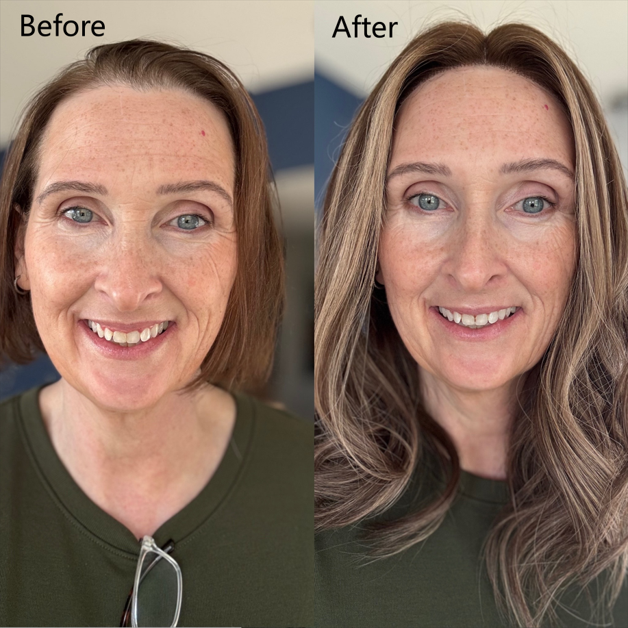 natalie-smoky-hazelnut-remy-human-hair-lace-front-wig before and after