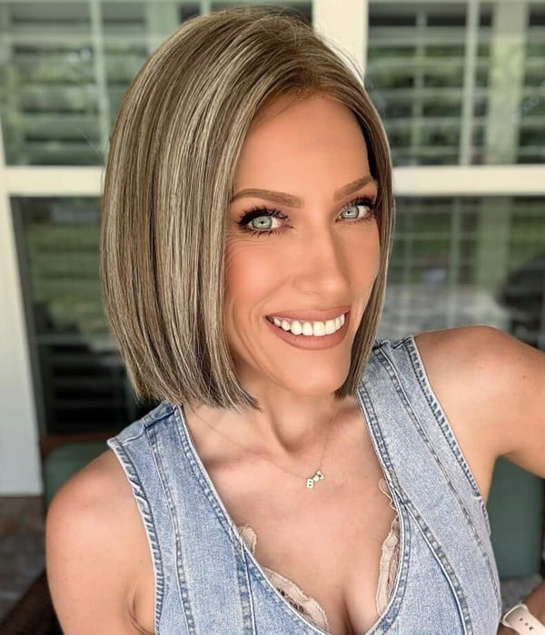 Mandy | Taupe Brown Bob Remy Human Hair Lace Front Wig S/M